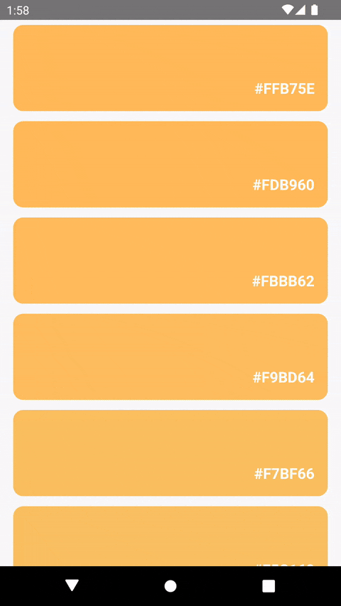 Animated Scroll Vertical List