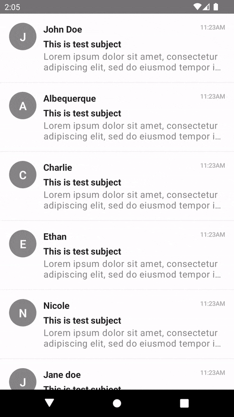 List With Swipeable Action