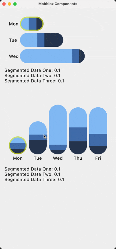 Selectable Labeled Stacked Bar Chart